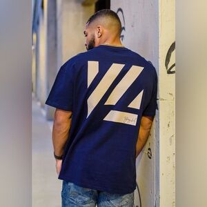 YoungLA Navy and White Graphic Tee